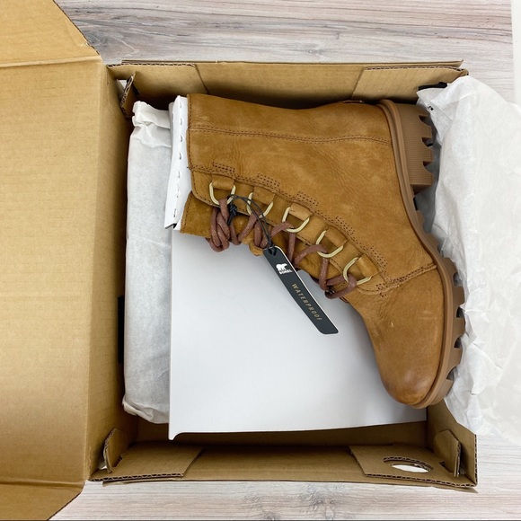SOREL Pheonix Short Lace Waterproof Boots in Camel NWB - Picture 5 of 12